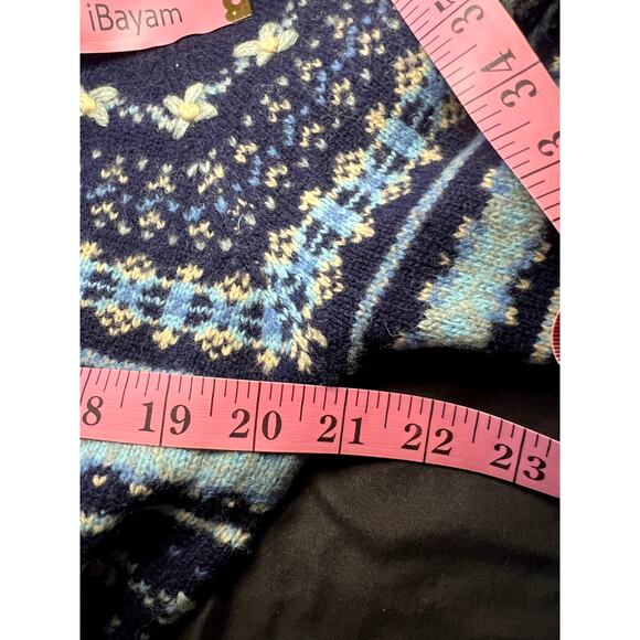 Sarah Spencer lambswool fair isle button sweater womens large vintage comfort - Picture 4 of 4